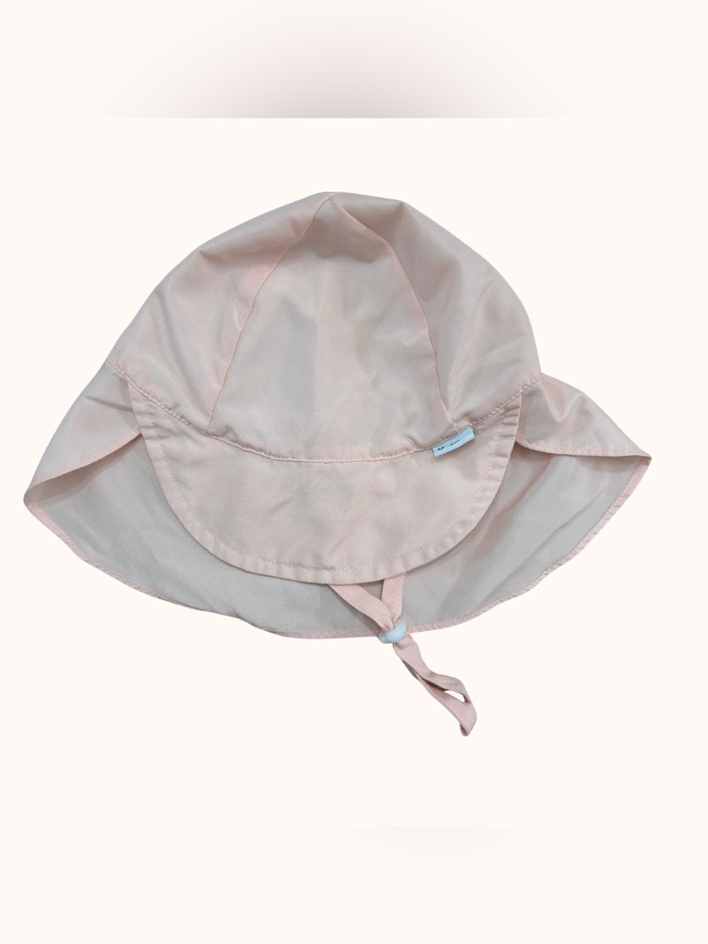 Kids Pale Pink Sun Bucket Hat with Chin Strap